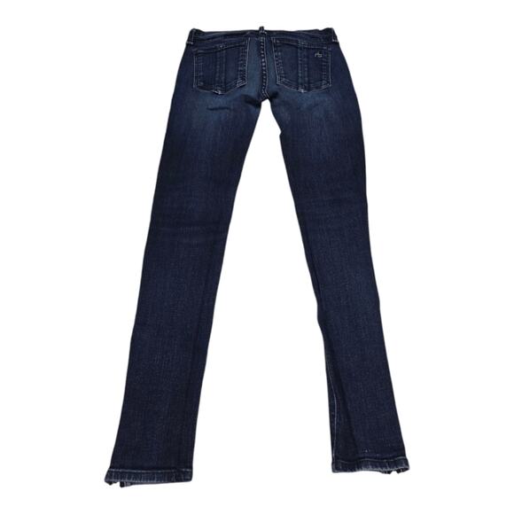 Rag & Bone Skinny Cropped Low Rise Blue Jeans with Zippers Kensington 25 - Picture 2 of 9